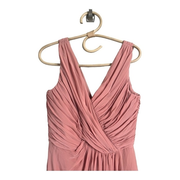 Dessy Collection Thread Sleeveless Draped Faux Wrap Maxi Dress Desert Rose NWOT - Picture 4 of 16